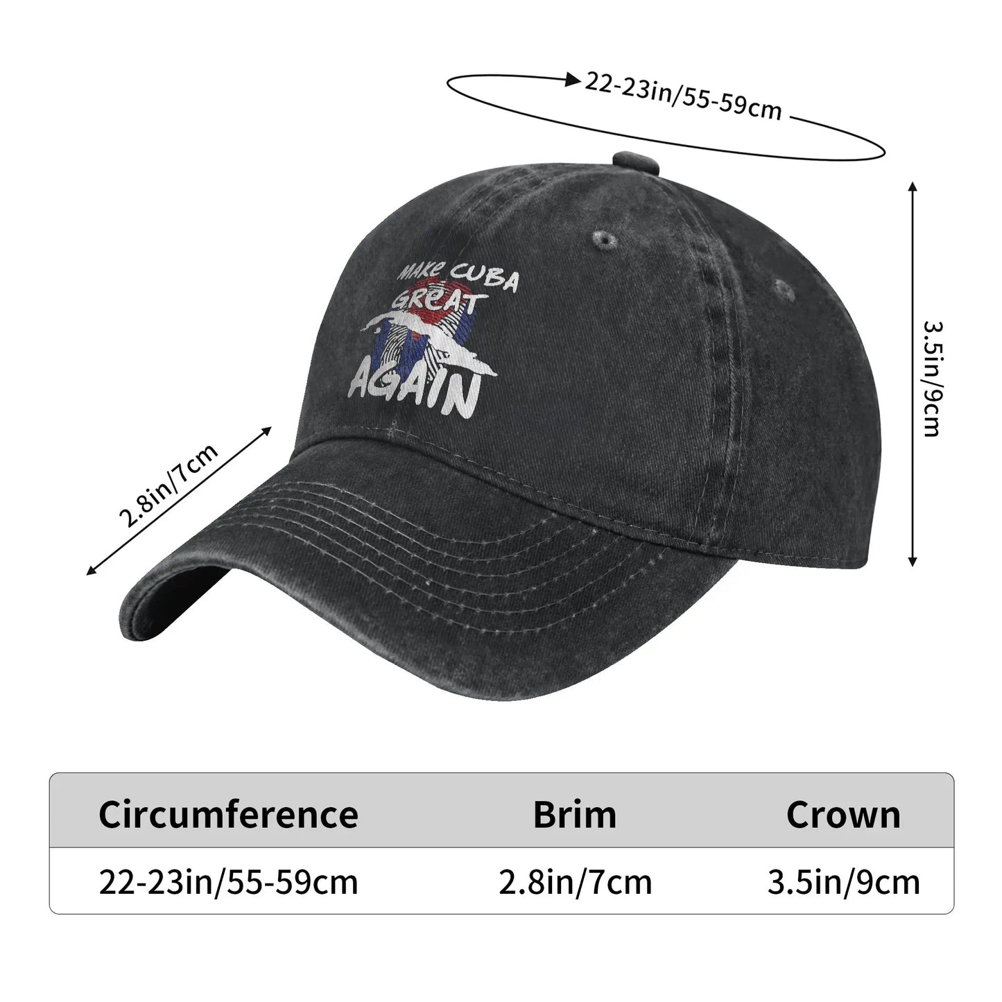 Make Cuba Great Again Sun Baseball Cap  Women Men