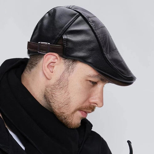 High Quality Men PU Leather Baseball Cap
