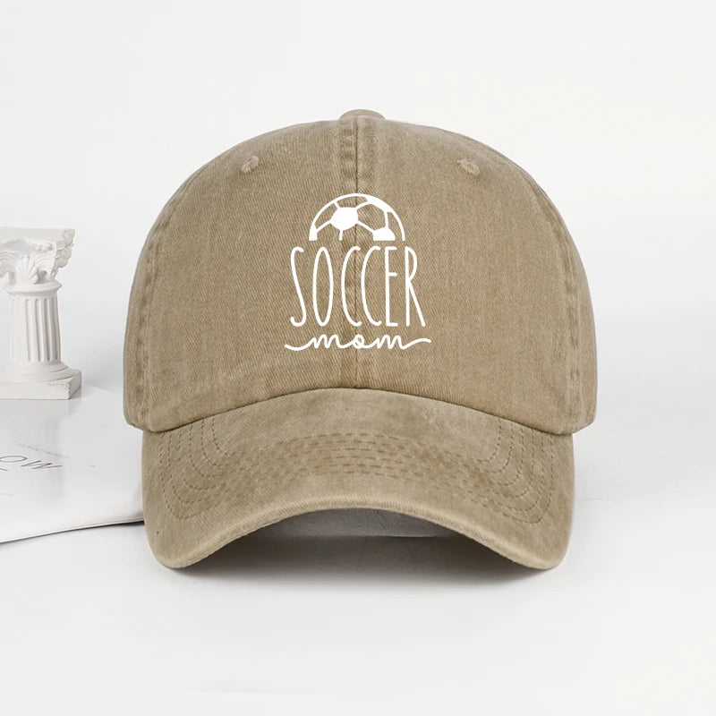 Soccer Mom Print Washed Baseball Cap For Moms