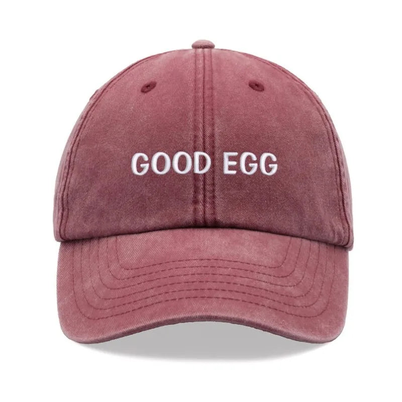 1pc "Good Egg" Baseball Cap Vintage Washed Unisex Dad Hat