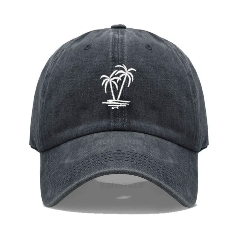 Coconut Tree Embroidery Baseball Cap