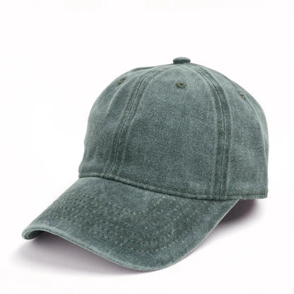Vintage Wash Cotton Baseball Cap Unisex Plain Soft Crown Sun Visor Dad Hat