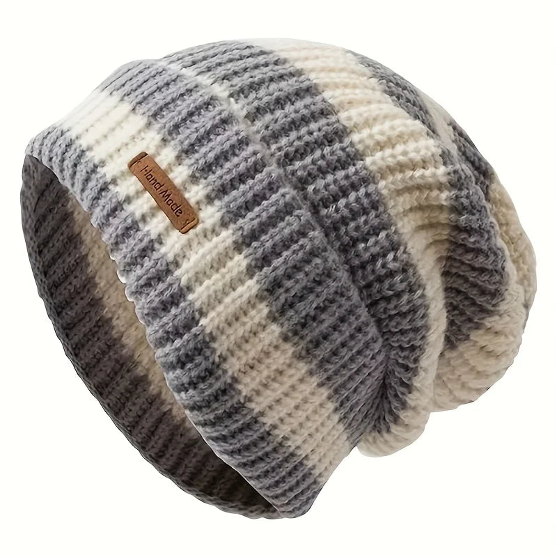 Korean Fashion Striped Knitted Hat Trend Lightweight Hat