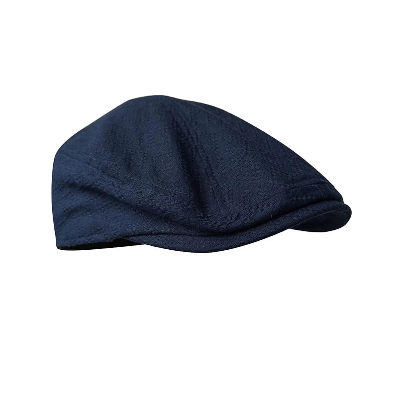 Blue New Flat Cap Linen Men Ivy Newsboy Hats Beret