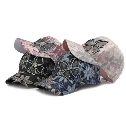 Fashion Breathable Lace Floral Baseball Cap