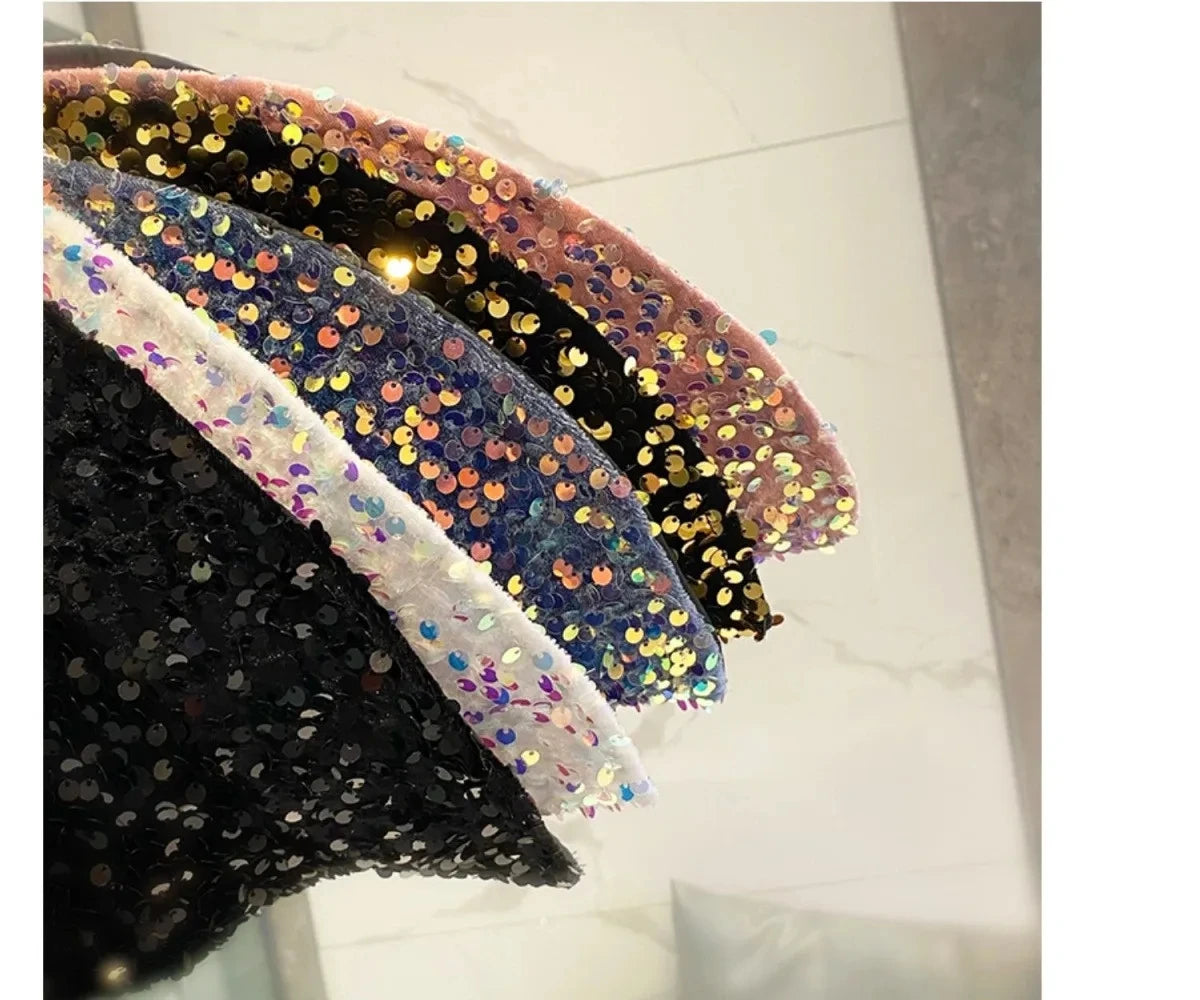 Sequined Bucket Hat Double Sided Hip Hop Shiny Fisherman Cap