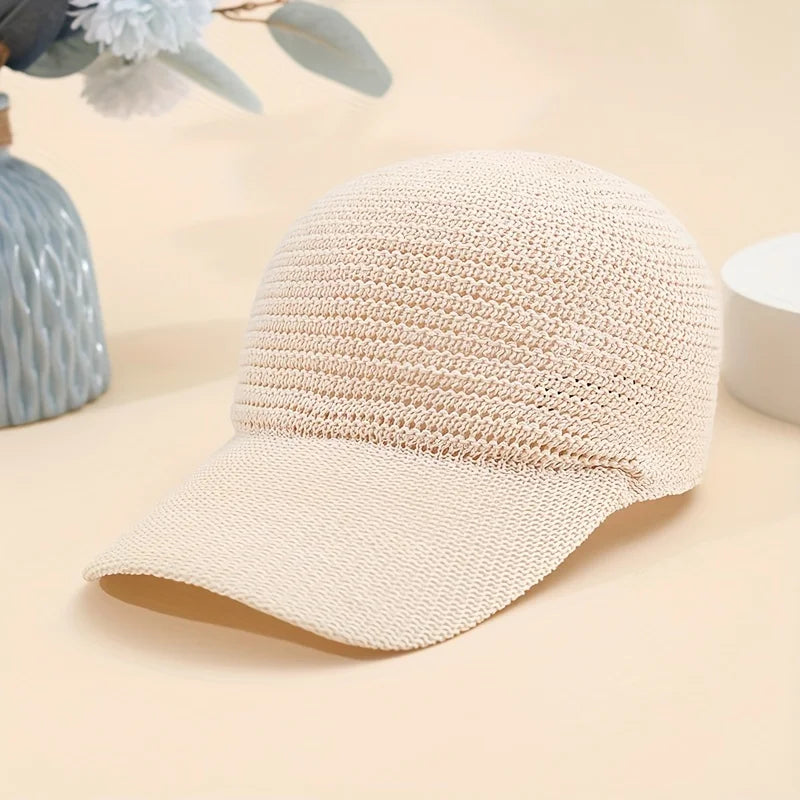 Spring/Summer Linen Knit Baseball Cap Openwork Baseball Cap