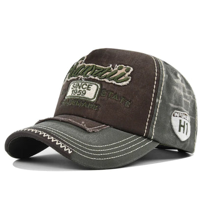 Unisex Washed Cotton Cap 1959 Letter Embroidery Vintage Baseball Cap Men Women