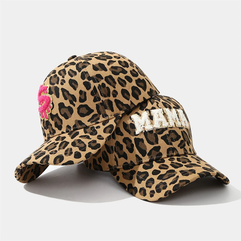 Leopard Print Baseball Caps Unisex Embroidery Spring Autumn