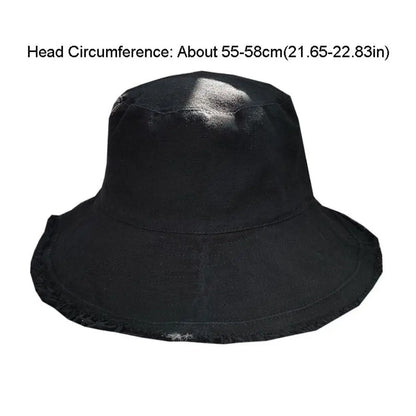 Simple Raw Edge Fisherman Hat Foldable Lightweight Thin Bucket Hat