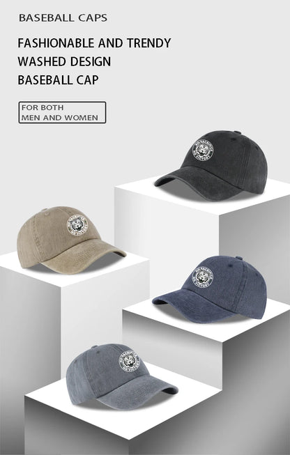 Tiger Logo Washed Baseball Cap Soft Comfortable Lightweight Breathable Adjustable Trendy Fashion Unisex