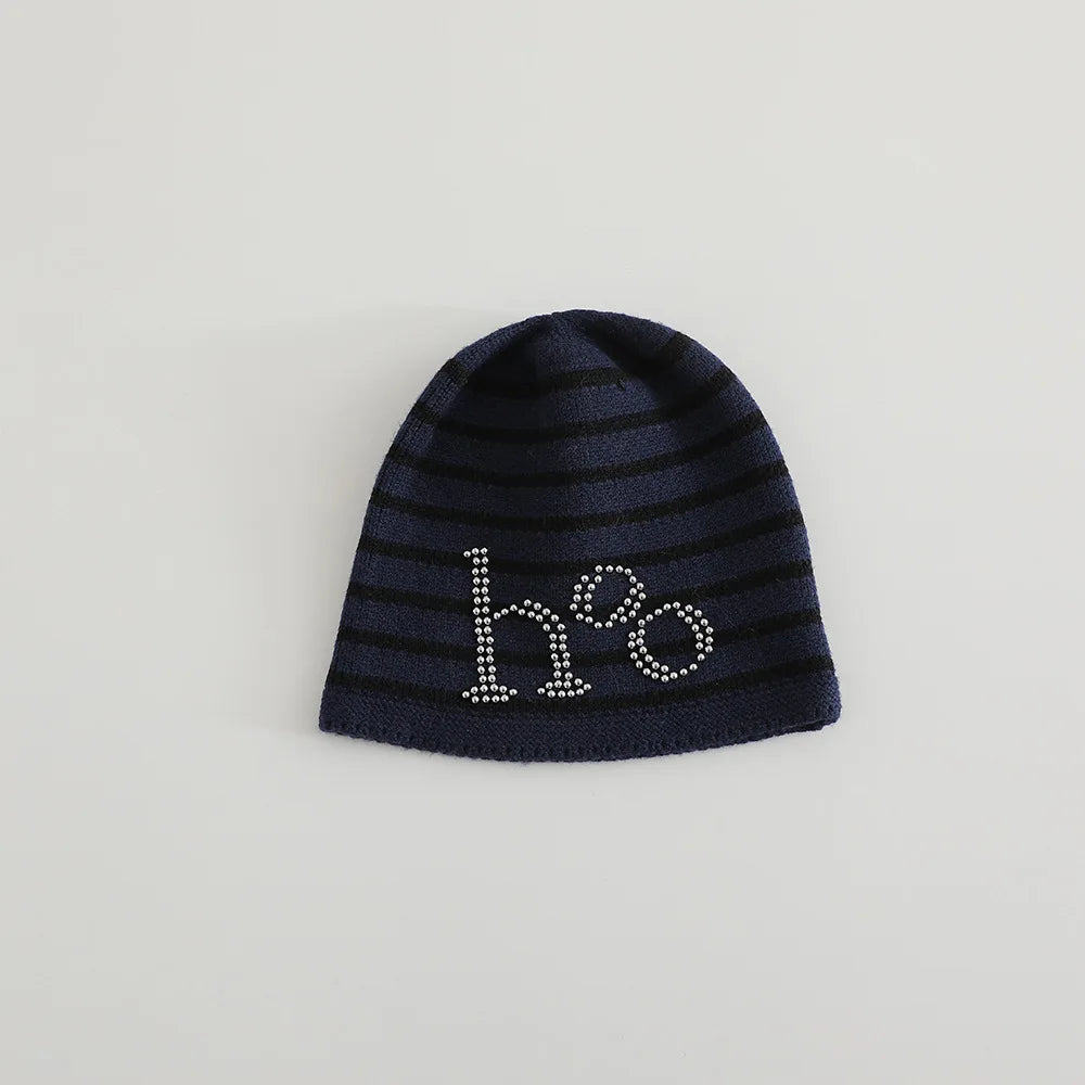 Fashion Striped Baby Beanies Hat Autumn Winter