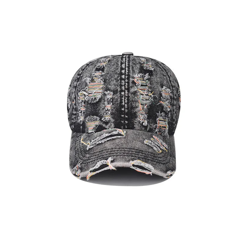 Spring Autumn Wash Denim Cap Hip Hop Fitted Cap