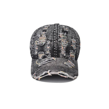 Spring Autumn Wash Denim Cap Hip Hop Fitted Cap