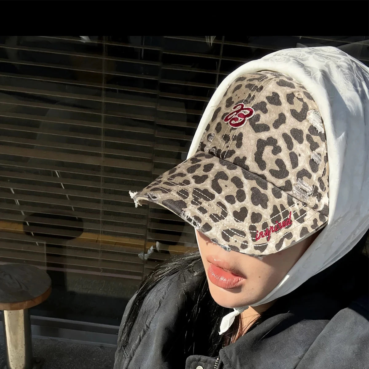 Street Retro Leopard Print Embroidery Baseball Hats