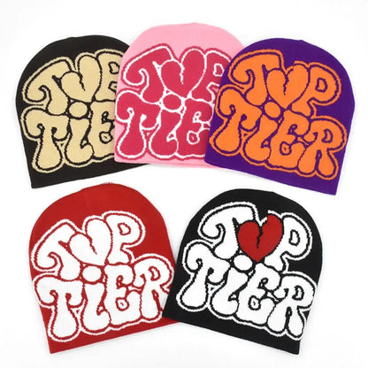 Gift Wool Acrylic Knitting Cap Hat Letter Printing Y2k Hip Hop Cap