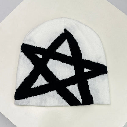 Warm Versatile Streetwear Fashion New Simple Star Hip Hop Beanies Niche Skate