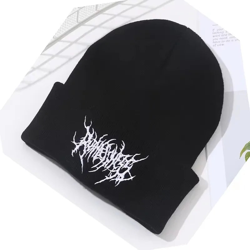 Warm Women Men Winter Beanies Hats Gothic Street Punk Knitted Bonnet Caps