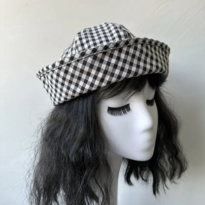 Fashion Bucket Hat For Women Korean Style Striped Sailor Cap Spring Autumn