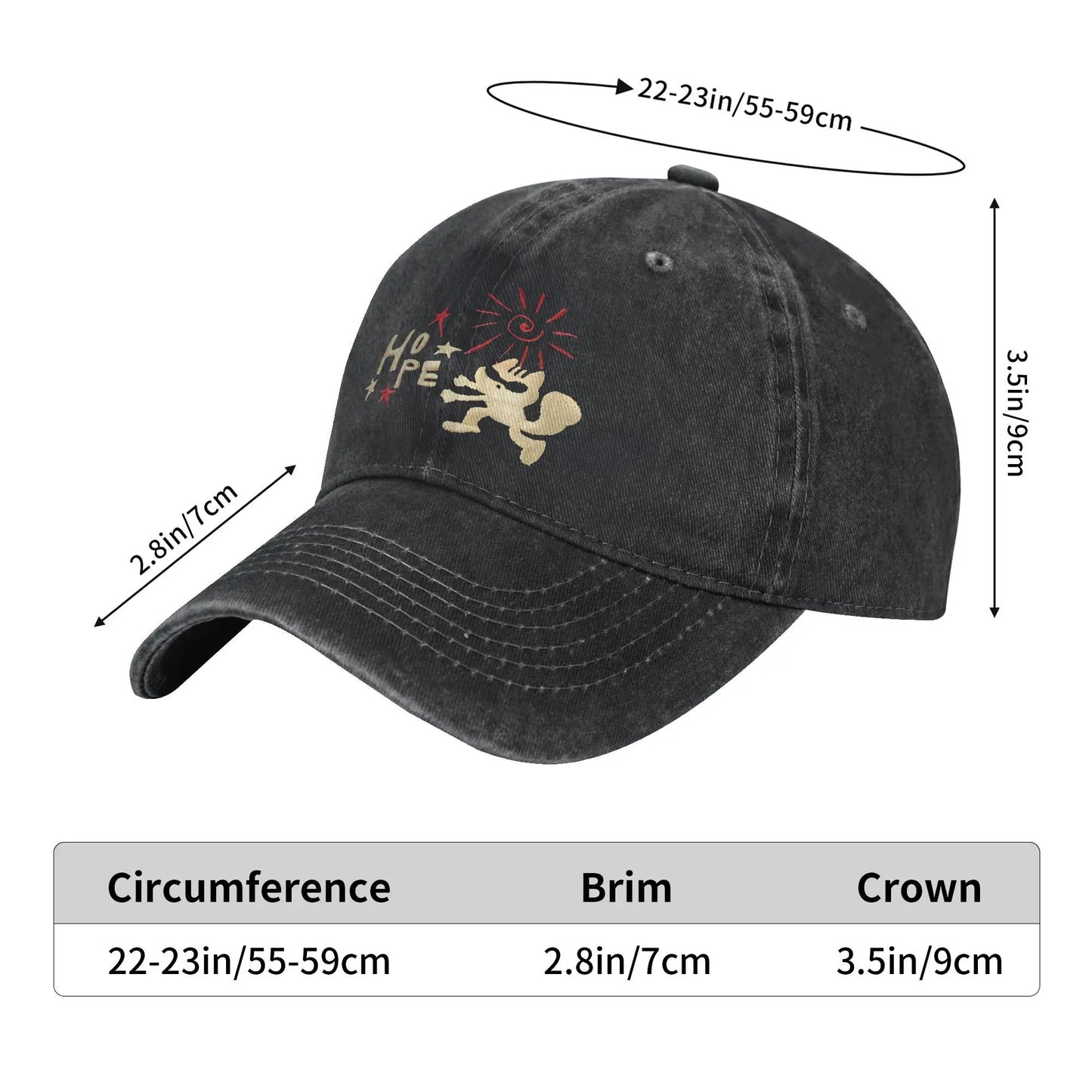 Hope On The Stage Tour Baseball Cap Fashion Distressed Denim
