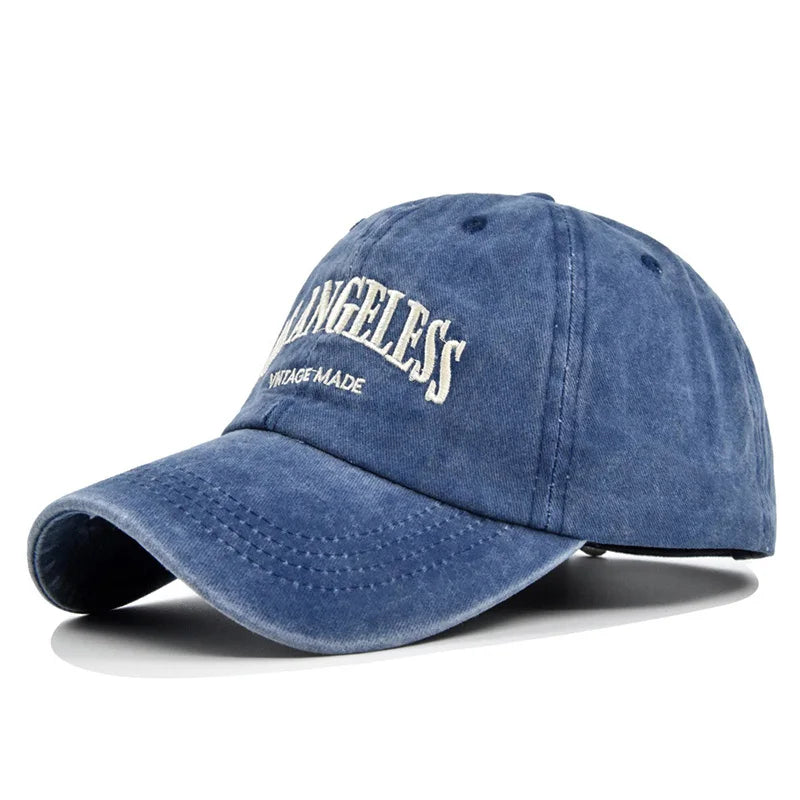 Letter Embroidery Washed Cotton Unisex Baseball Caps
