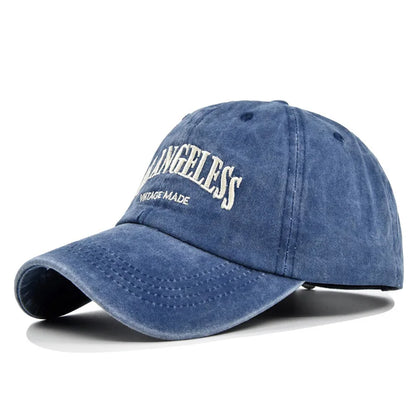 Letter Embroidery Washed Cotton Unisex Baseball Caps