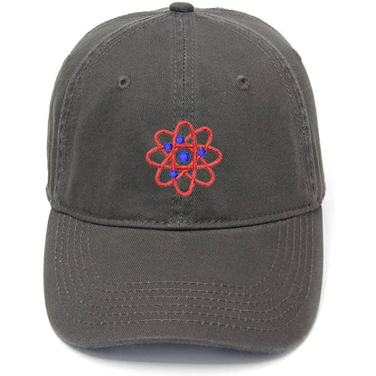 Men's Baseball Cap Atom Science Embroidery Hat Cotton Embroidered Casual Baseball Caps