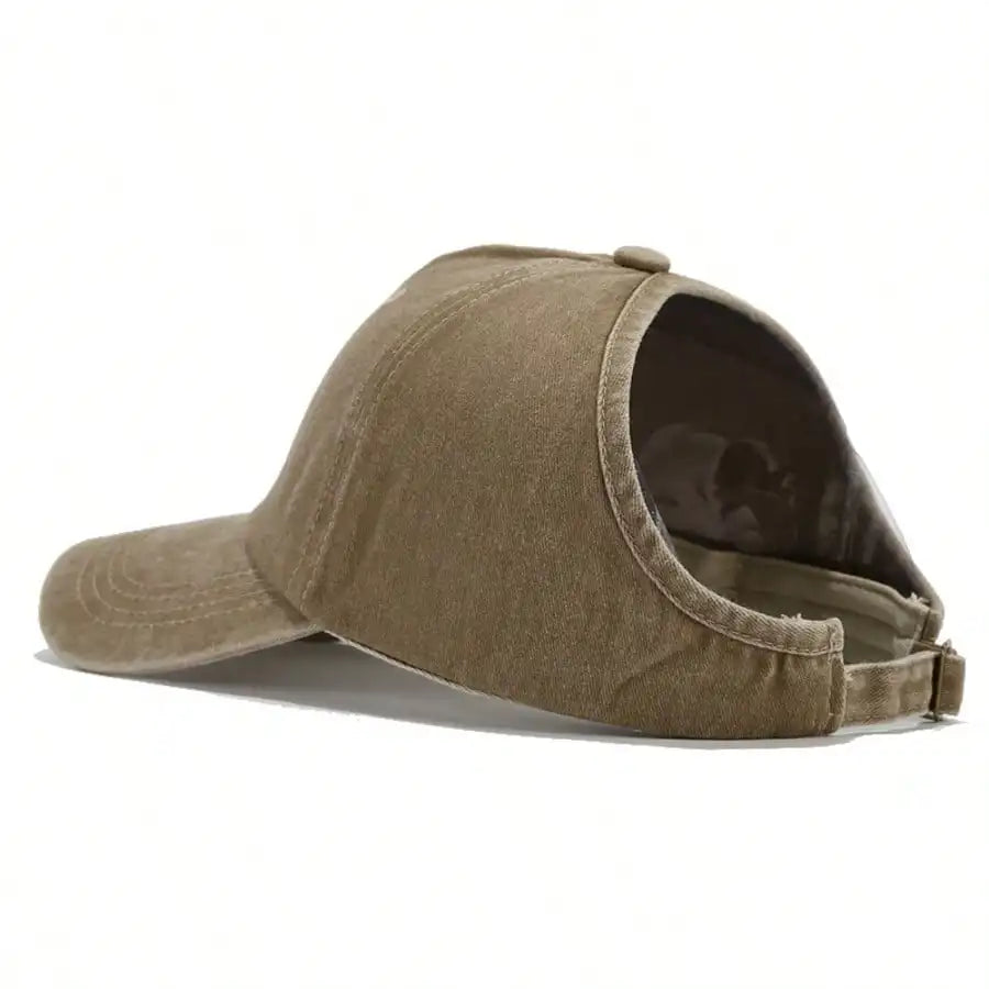 Outdoor Casual Bucket Hat With Ponytail Hole