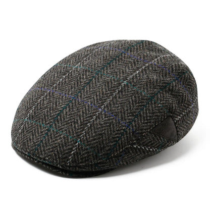 Men’s Herringbone Wool Blend Tweed Newsboy Ivy Hat