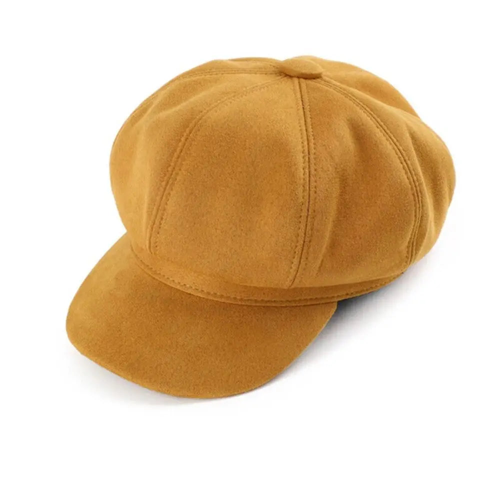 Casual Suede Fabric Hats & Caps Solid Color Adjustable Baker Cap