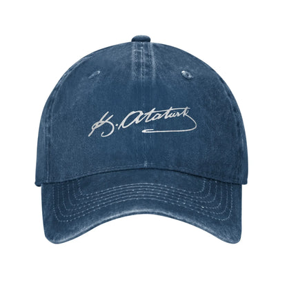 Mustafa Kemal Ataturk Signature Men Women Baseball Caps Turkey Distressed Denim Cap
