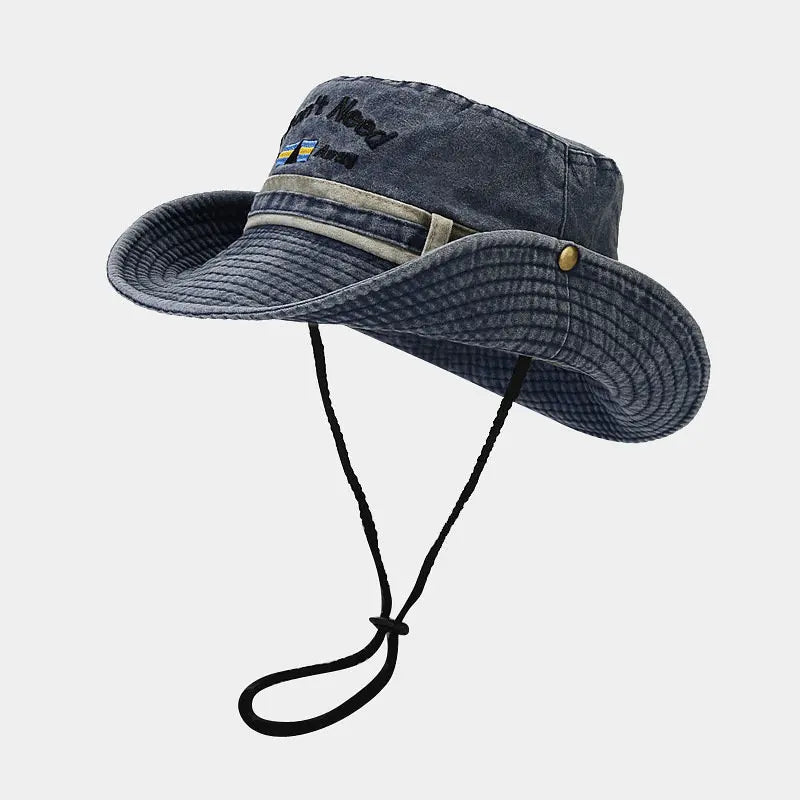 Spring Cotton Letter Embroidery Pattern Bucket Hat