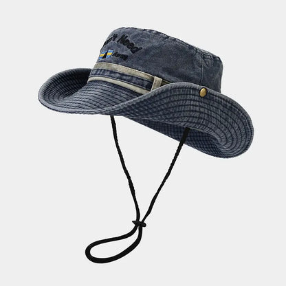 Spring Cotton Letter Embroidery Pattern Bucket Hat