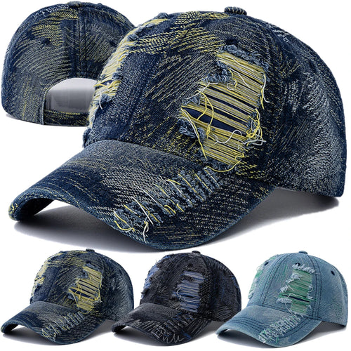 New Style Unisex Cap Tear Style Hole Vintage Starry Sky Pattern Baseball Caps