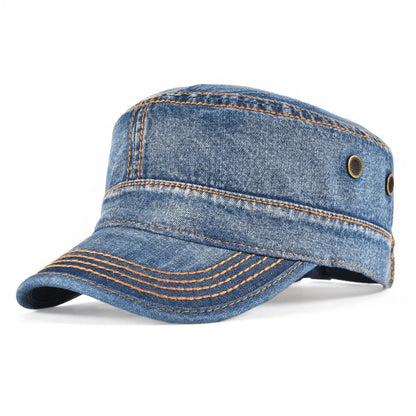 Denim Army Cap Men Washed Cotton Bucket Hat