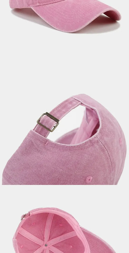 Hat New For Women Men Washed Cotton Baseball Cap Soft Top Embroidered Love Retro