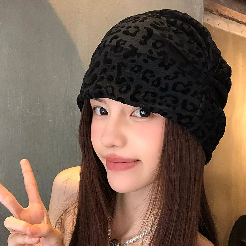 American Leopard Print Pullover Short Brim Stacking Hat