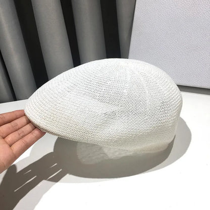 Retro Style Solid Color Straw Hat Adjustable Sun Protection Beach Hat