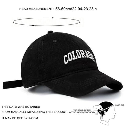 Unisex Colorado Letter Embroidery Baseball Caps Spring Autumn