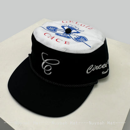 Color Block Embroidered Letters Rose Baseball Hats