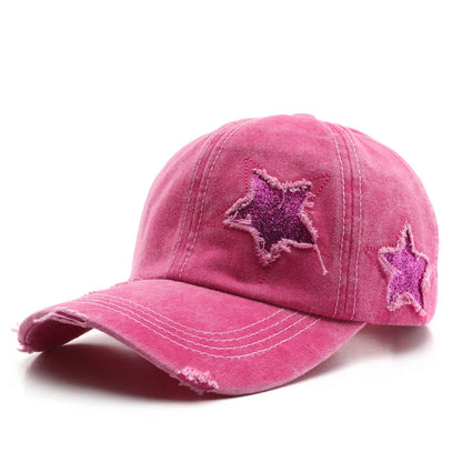 Four Seasons Cotton Star Embroidery Casquette Baseball Cap