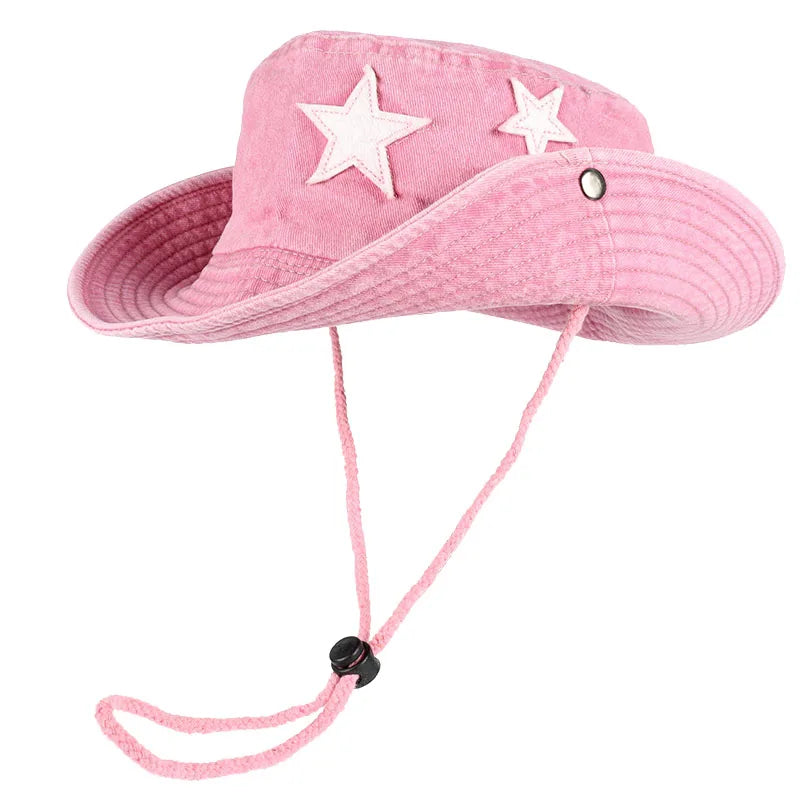 Pink Bucket Hat Women Summer Panama Sun Hats