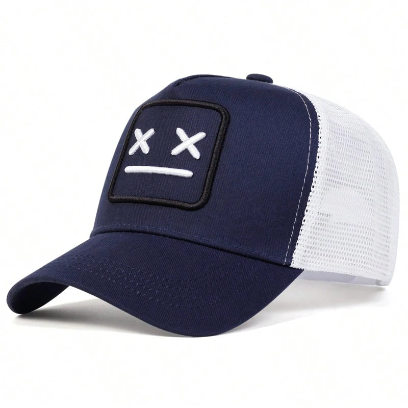 Unisex XX Crying Face Embroidery Baseball Net Caps Hip Hop Cap Spring Summer