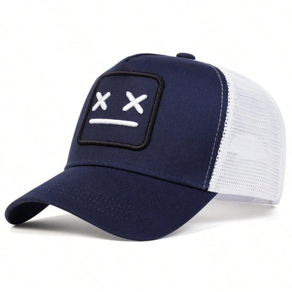 Unisex XX Crying Face Embroidery Baseball Net Caps Hip Hop Cap Spring Summer