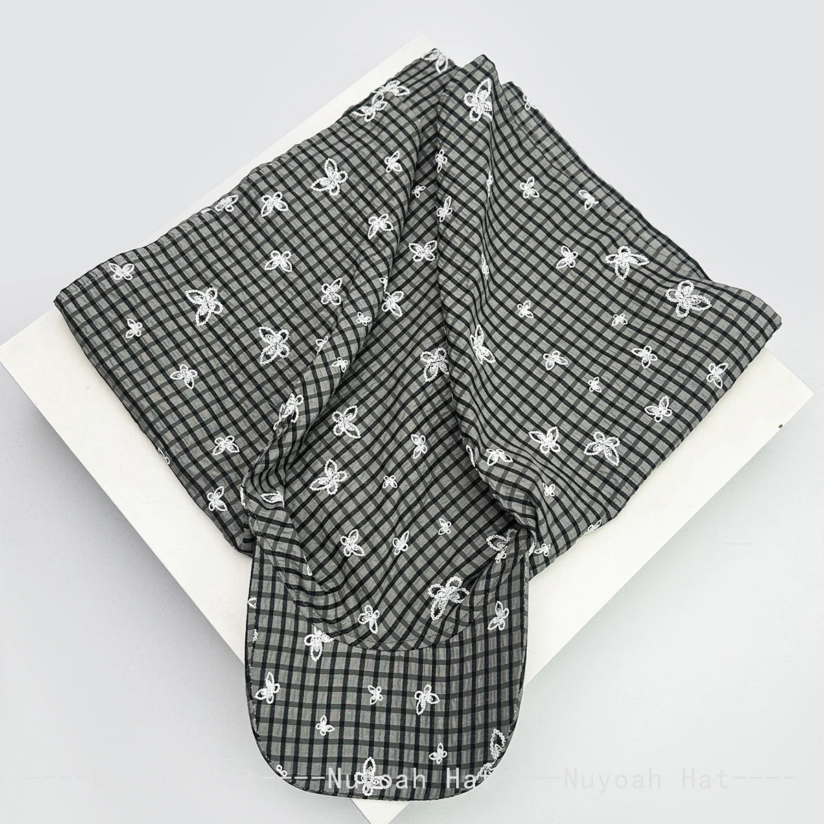 Korean Plaid Butterfly Horse Bandhnu Visors Hats