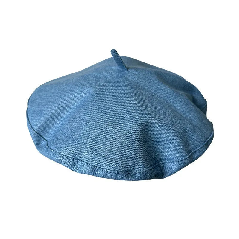 Spring Summer Yellow Linen Beret Korean Style Literary Painter Cap