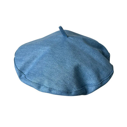 Spring Summer Yellow Linen Beret Korean Style Literary Painter Cap