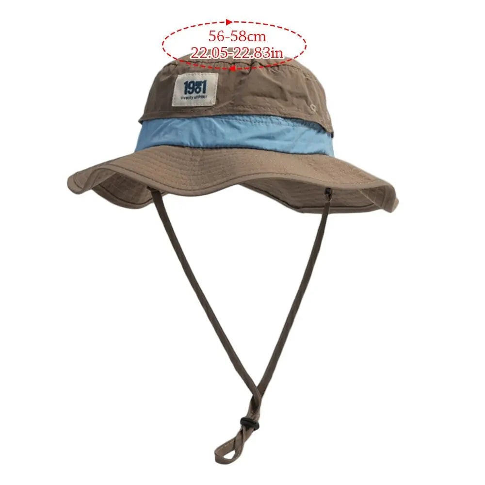 Summer Wide Brim Bucket Hat Sun Protection Quick-Dry Panama Hat
