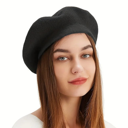 Women's Classic Beret Hat, Fall Winter Vintage Painter Hat