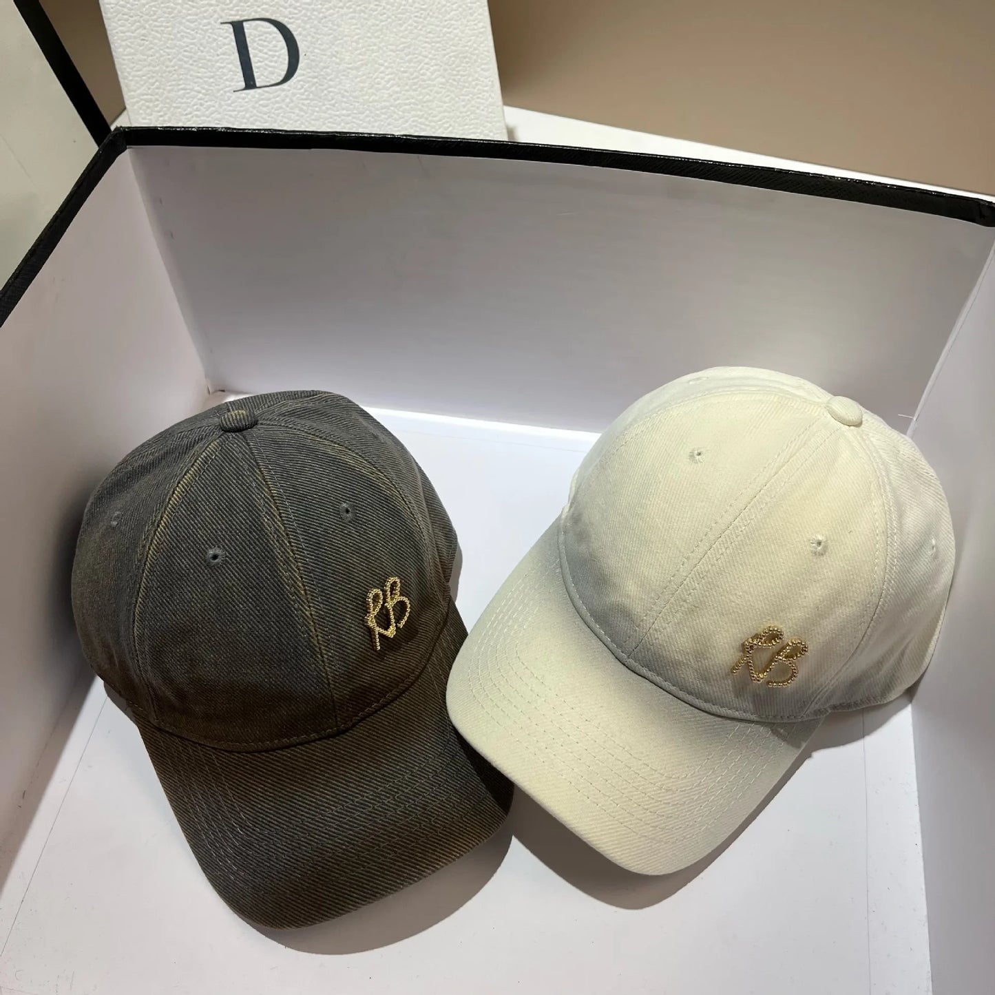 Luxury Metal Letter RB Baseball Cap Men Women
